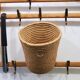 Carl Auböck II paper basket in raffia and brass, umbrella stand, 1950s
