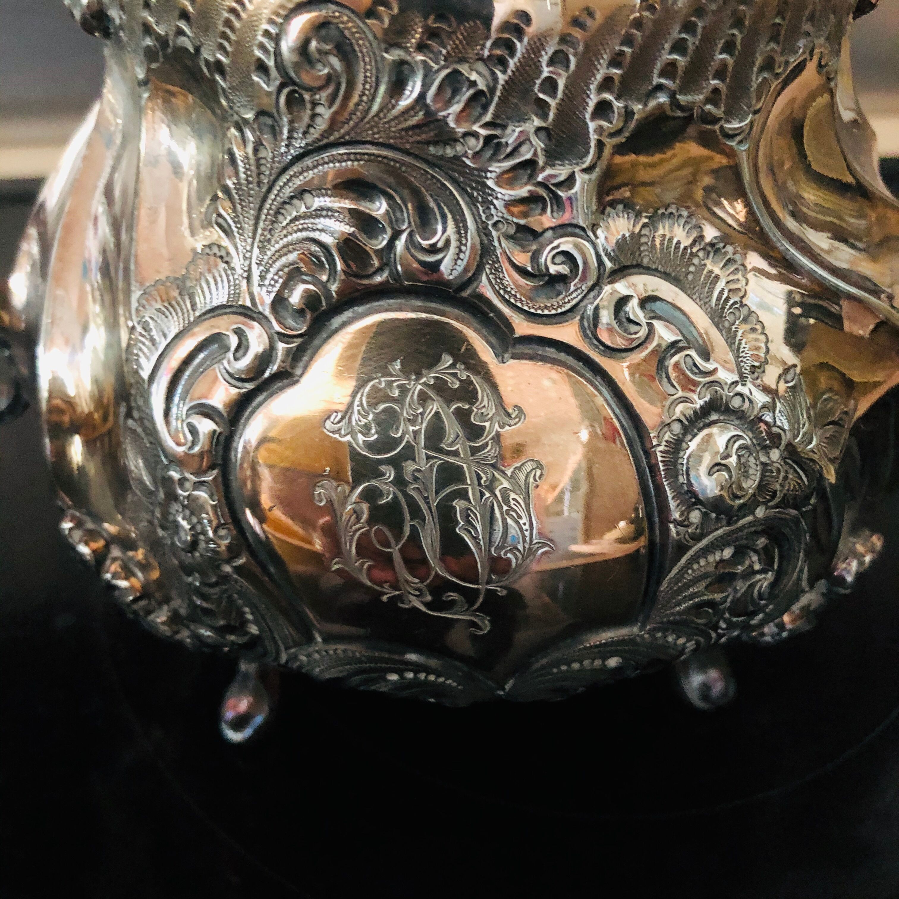 Silver metal coffee service