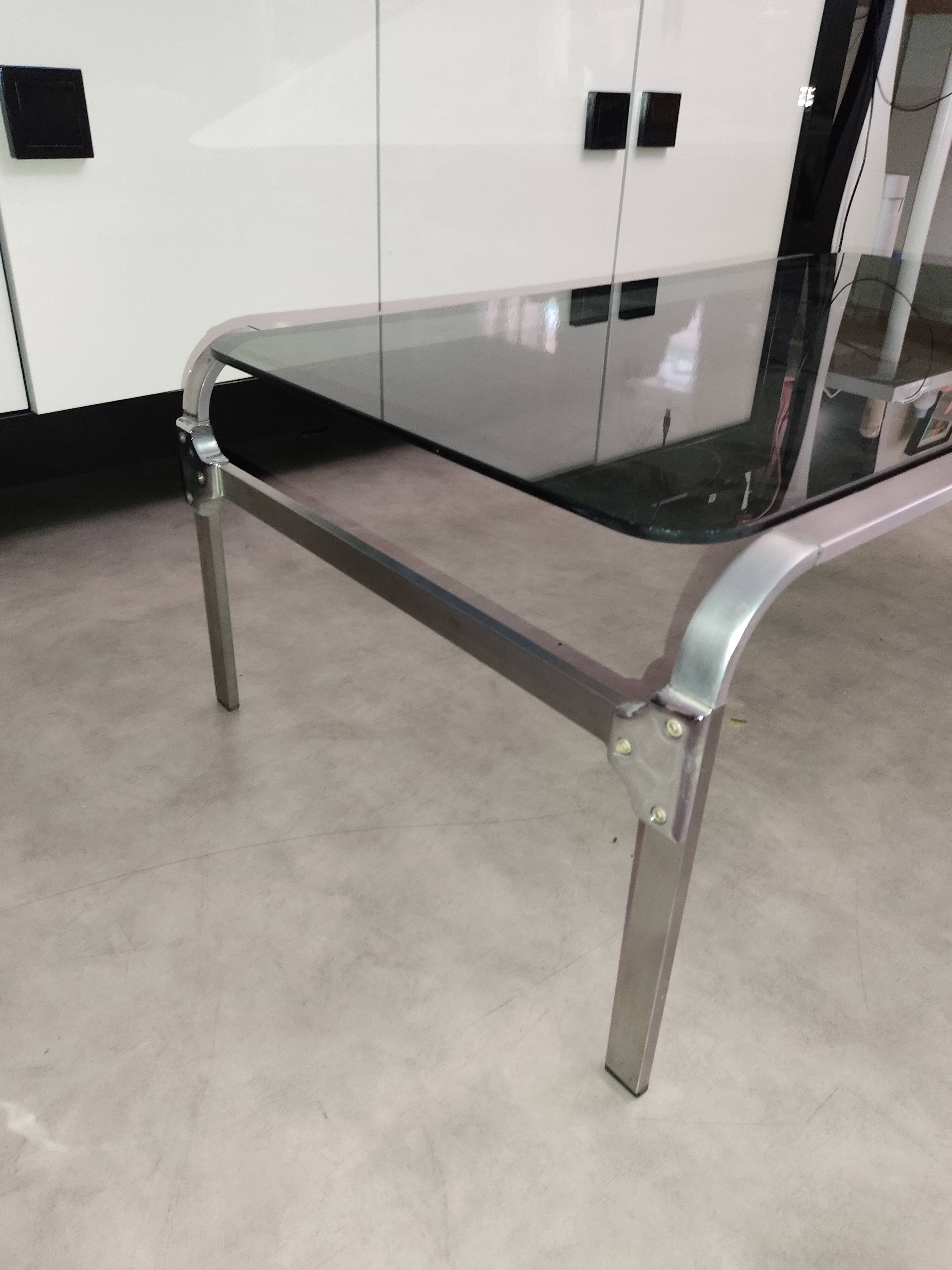 Vintage coffee table 1970 aluminium