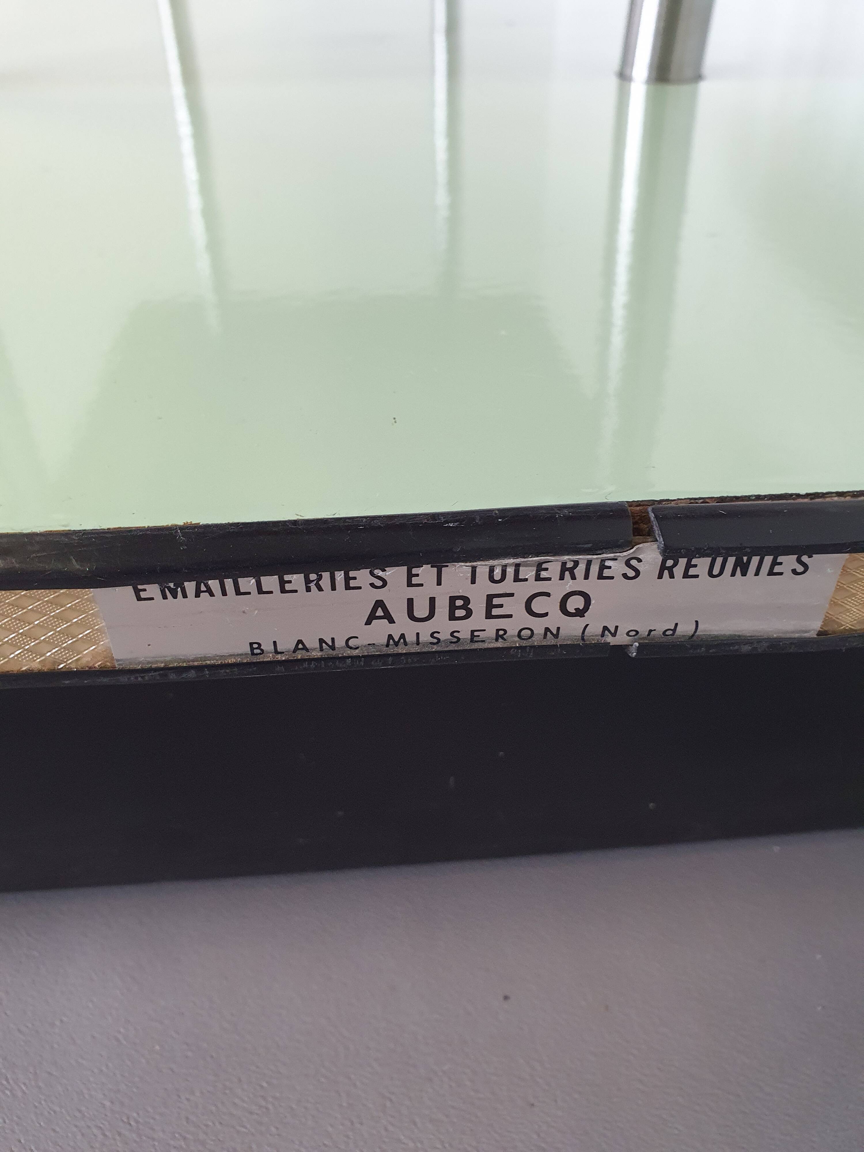 Store of trade French design enamelled table 1960 Old trade display 3 trays by Aubeco.