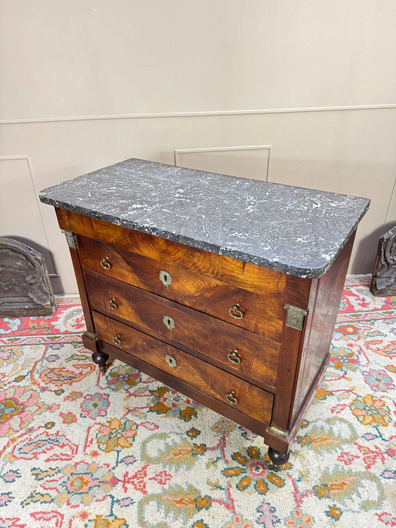 19th Century Restoration Period Flamed Mahogany Chest of Drawers