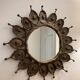Brutalist brass and copper mirror 1960 design