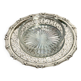 Silver metal ramekin with glass insert, ribbons, bows