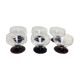 6 Art Deco glasses, purple foot