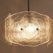 Frosted glass chandelier from the mid-century by J. T. Kalmar, Austria, 1960s.