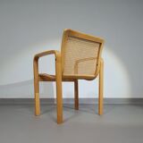Beech wood and webbing side chair by Olivo Pietro, Italy, 1970s