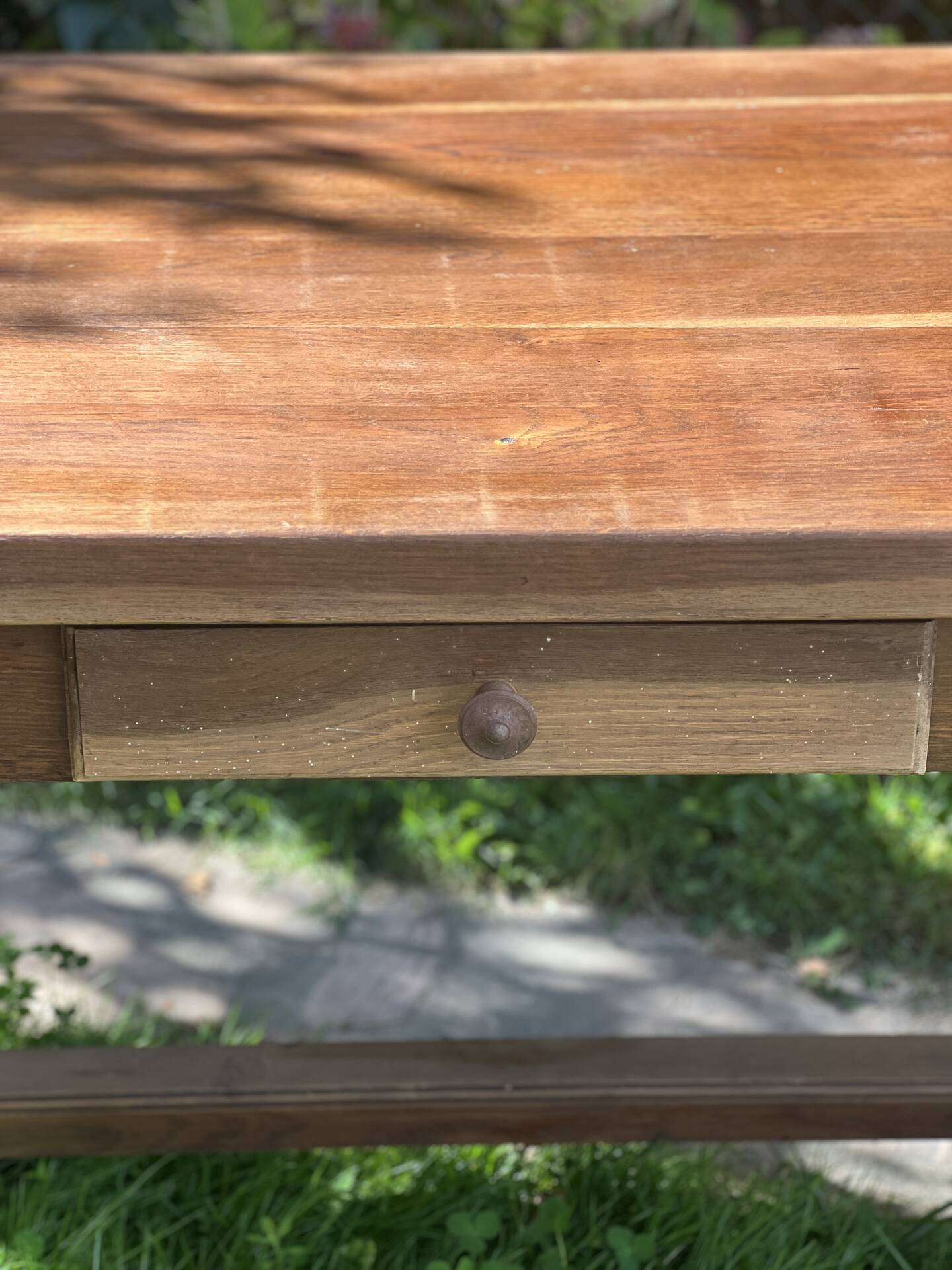 Solid oak farmhouse table with extensions