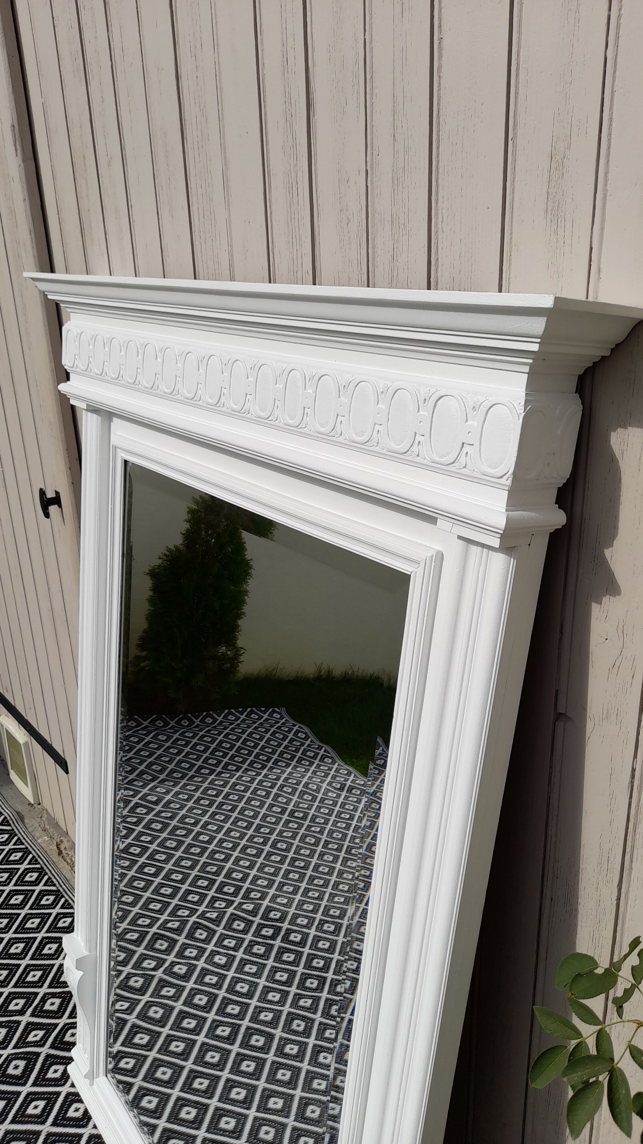 Beveled trumeau mirror