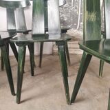 Set of 10 wooden bistro chairs