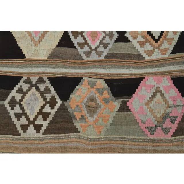 1970s Vintage Turkish Oushak Handmade  Tan Runner Rug  140x322
