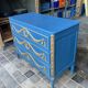 Commode Louis XVI Relookée Bleu Roi et Dorures