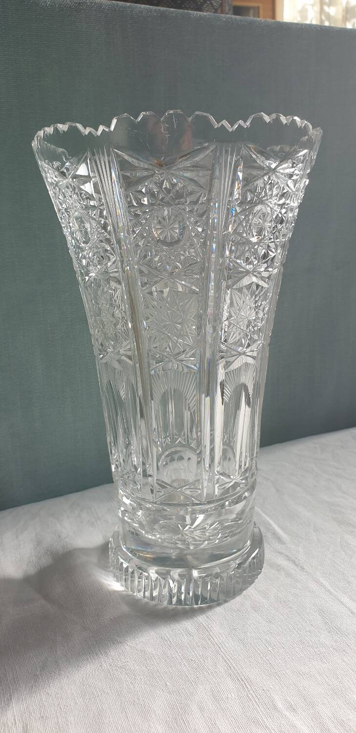 Bohemian crystal vase