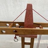 Vintage wooden crane toy from the 60s