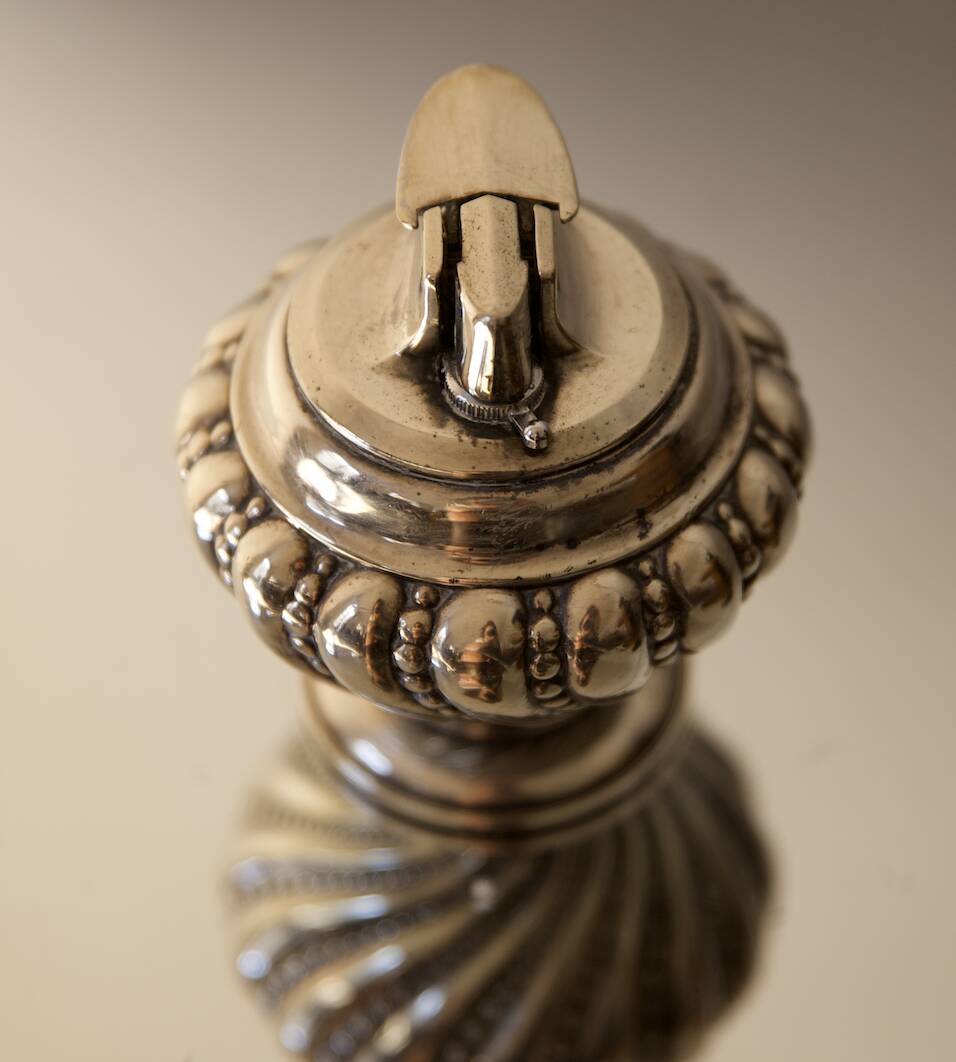 silver metal lighter