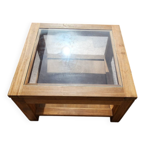 Table basse vitrée en - bois