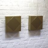 Pair of vintage Raak golden wall lights model 1556