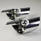 Pair of chrome wall lamps 70s