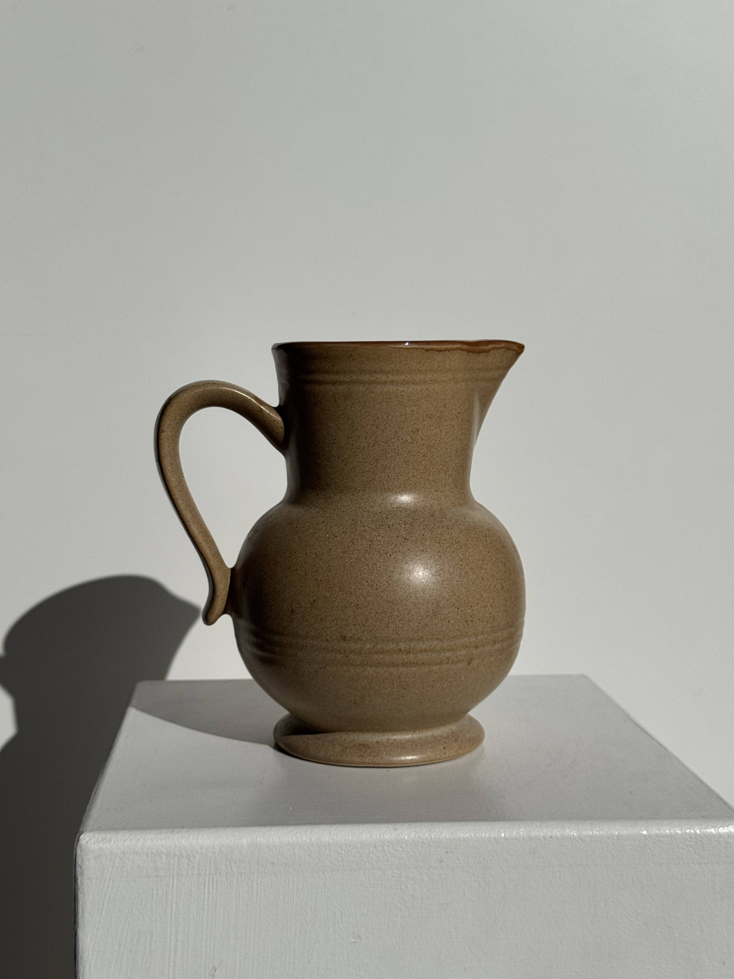 Vintage stoneware round carafe