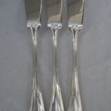 Fish service and its 6 silver-plated cutlery, crossed ribbon model
