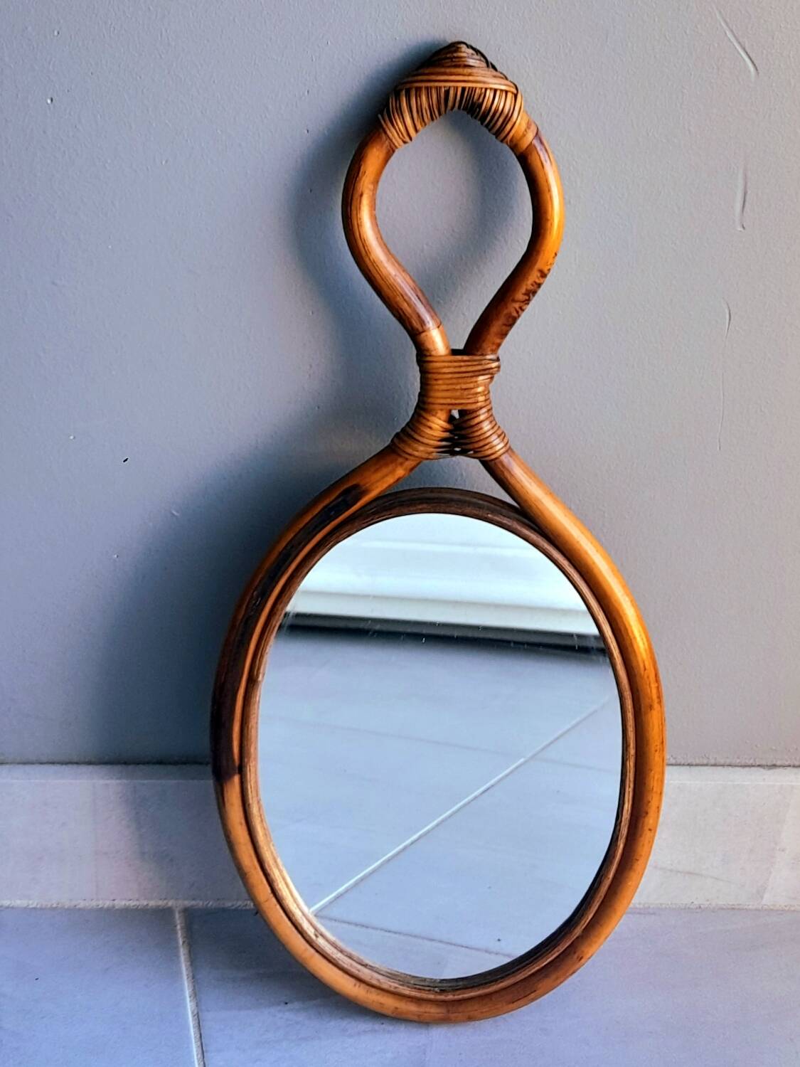 Rattan mirror 1960