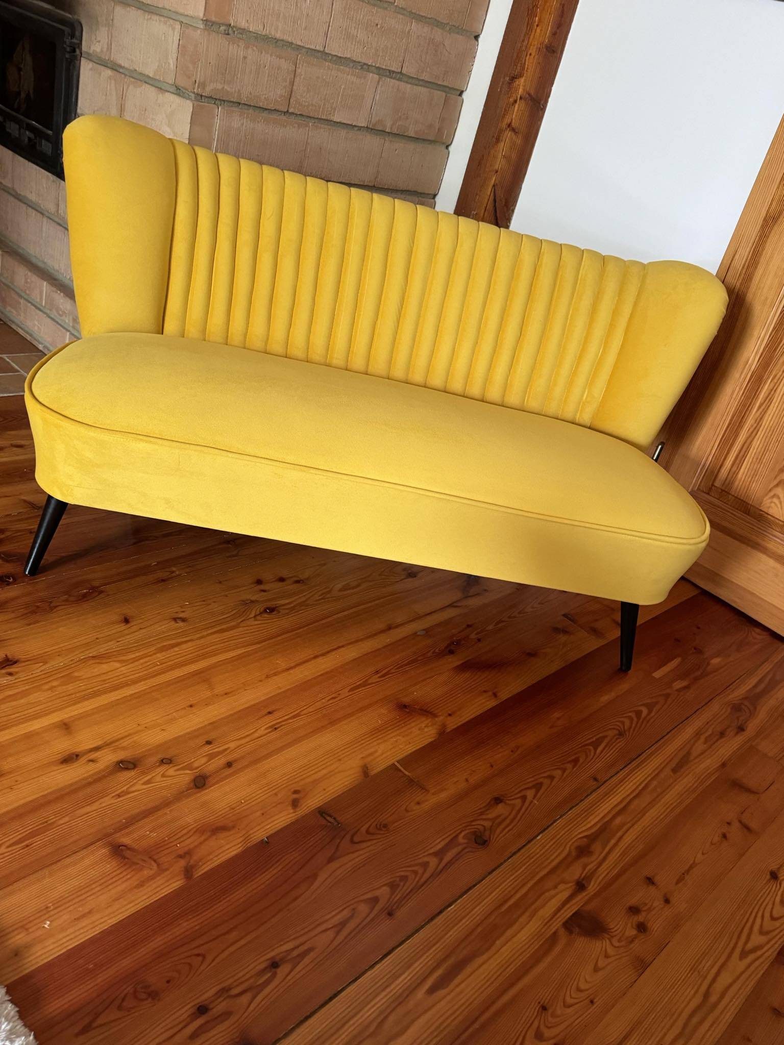Mid-Century Scandinavian Modern Velvet Sofa, 1950s