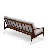 Grey reupholstered Paper Knife sofa model 212 by Kai Kristiansen, 1950s