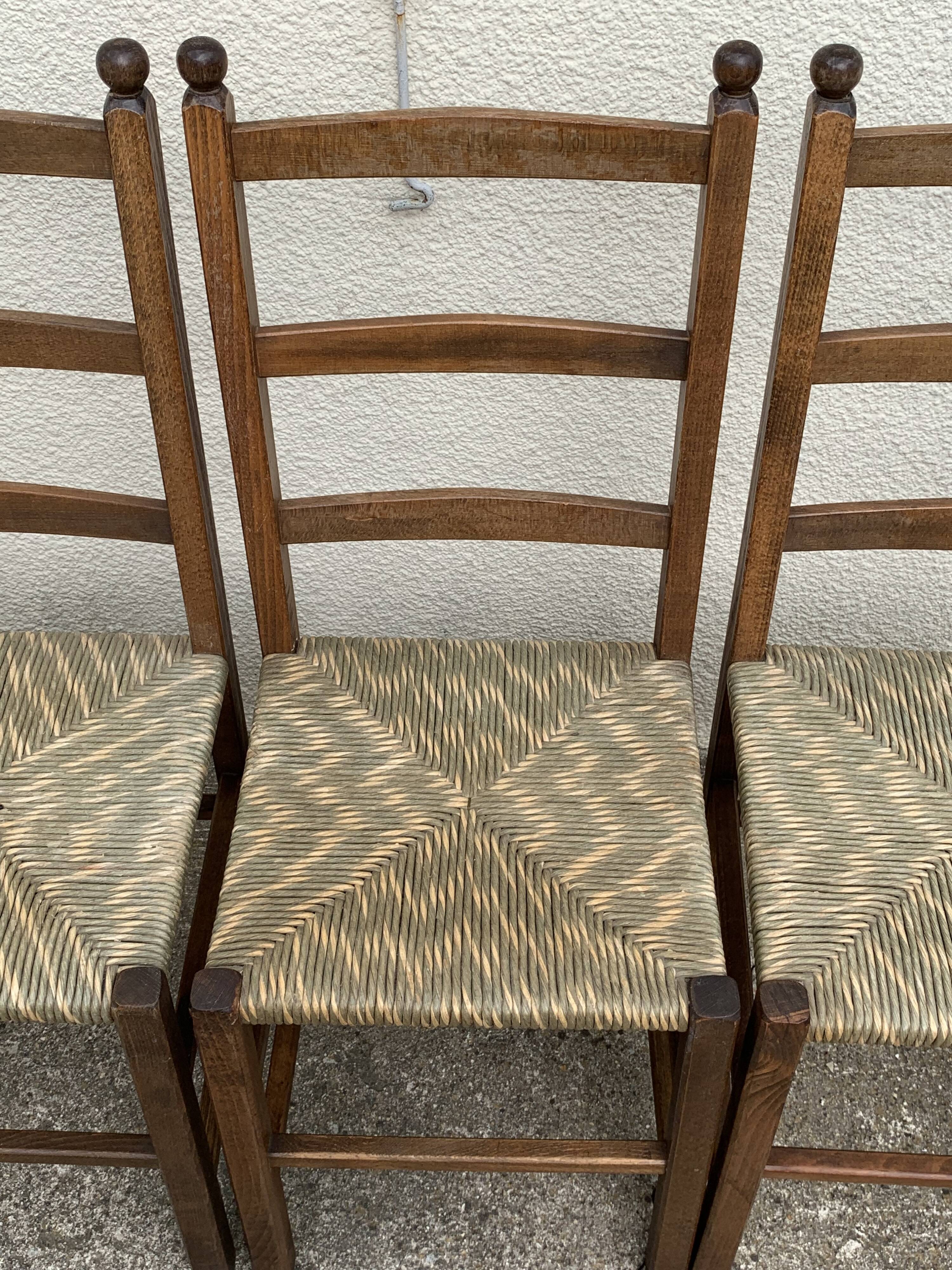 Two-tone straw chairs 1950