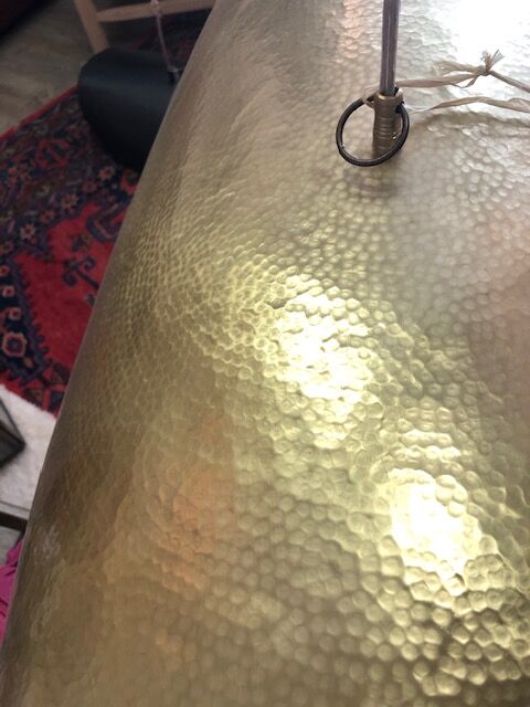 Brass dish luminaire