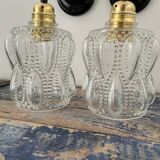 Pair of vintage bubbled glass wall lights