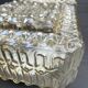 2 square ceiling lights in amber glass, 70s-80s