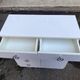 White, glossy lacquered wooden chest of drawers from the 1980s