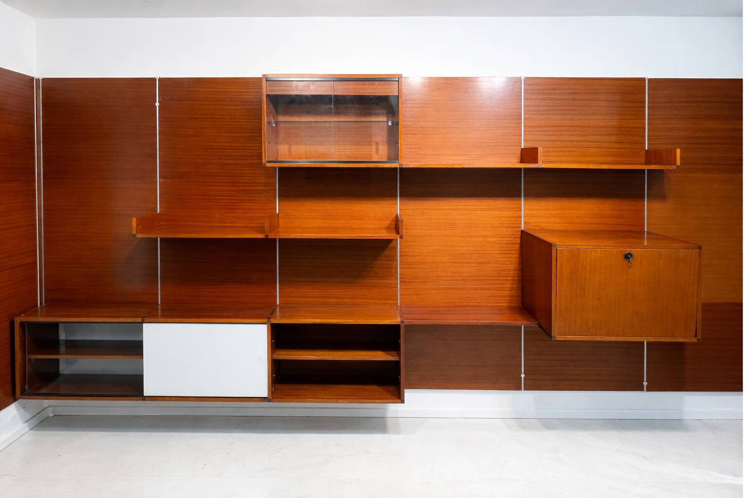 Immense teak library wall