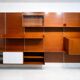 Immense teak library wall