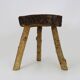 Tripod oak milking stool, Ariège peasant art, France (19th century)