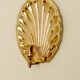 Pair of vintage brass shell scallop sconces