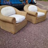 Rattan armchairs