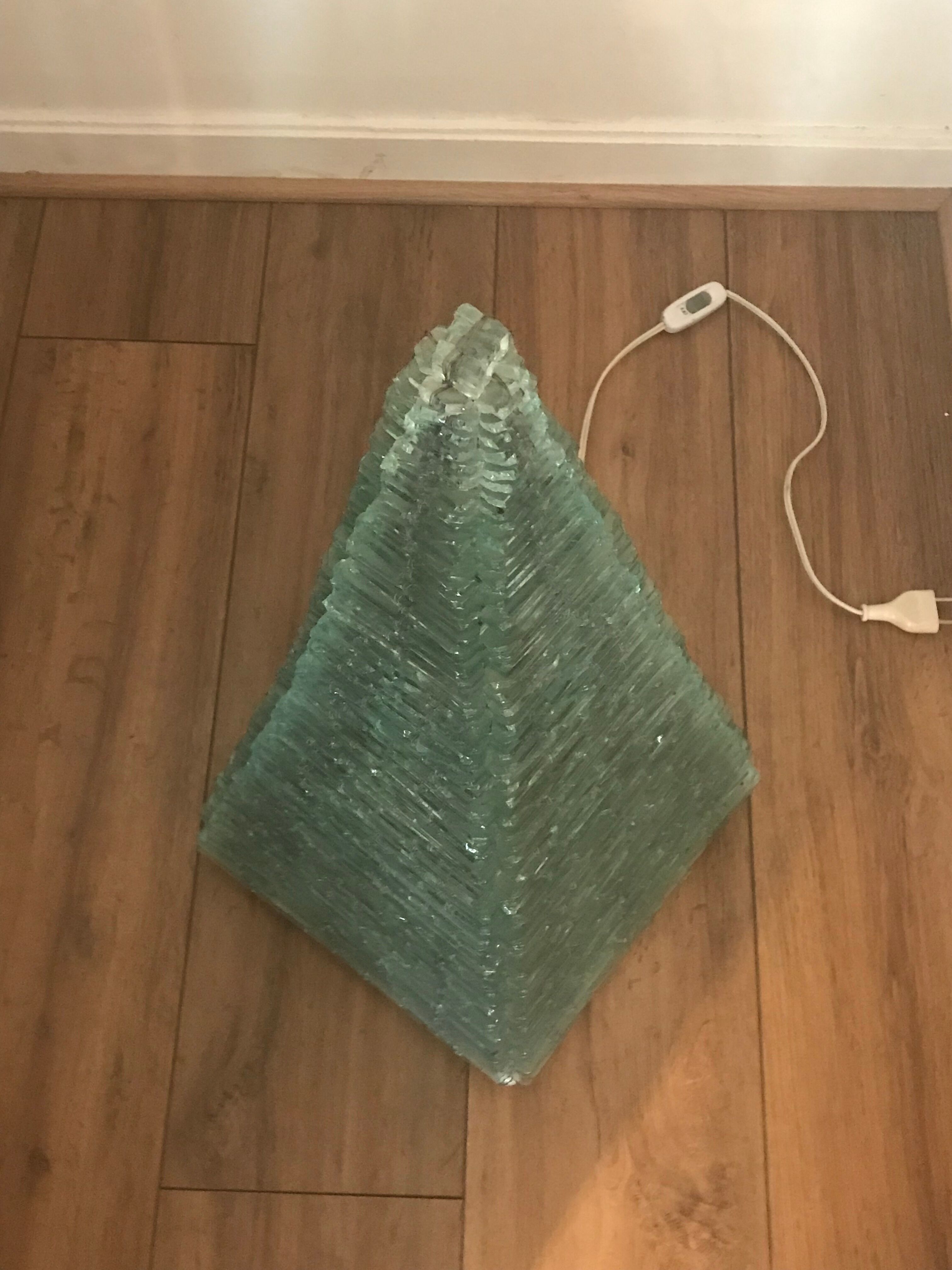 Stacked glass pyramid lamp, 1970