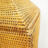 Vintage rattan and wicker storage box