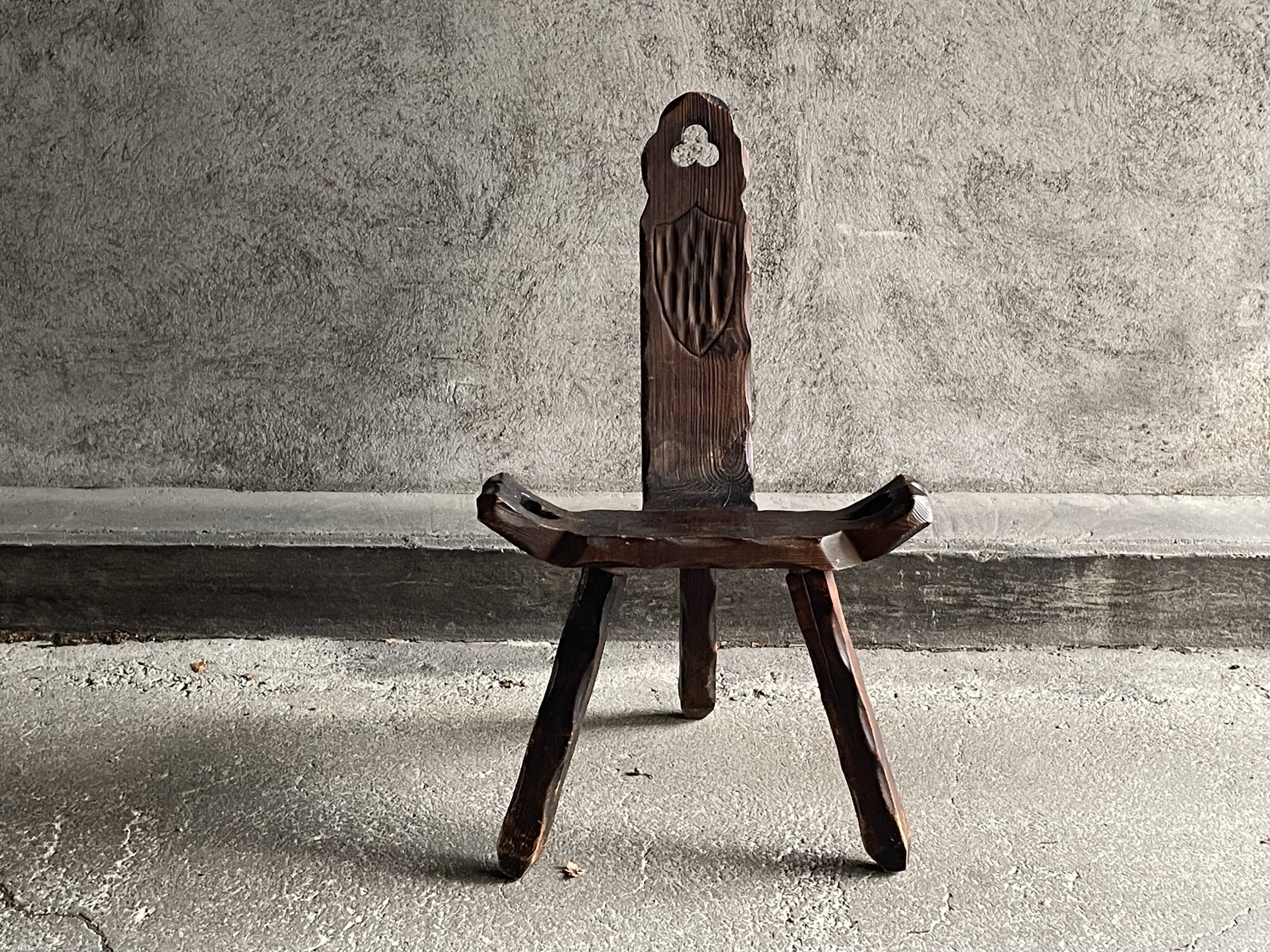 Brutalist tripod chair