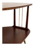 Table d'appoint TV vintage Mid-Century Modern en bois de hêtre, Pologne, années 1960