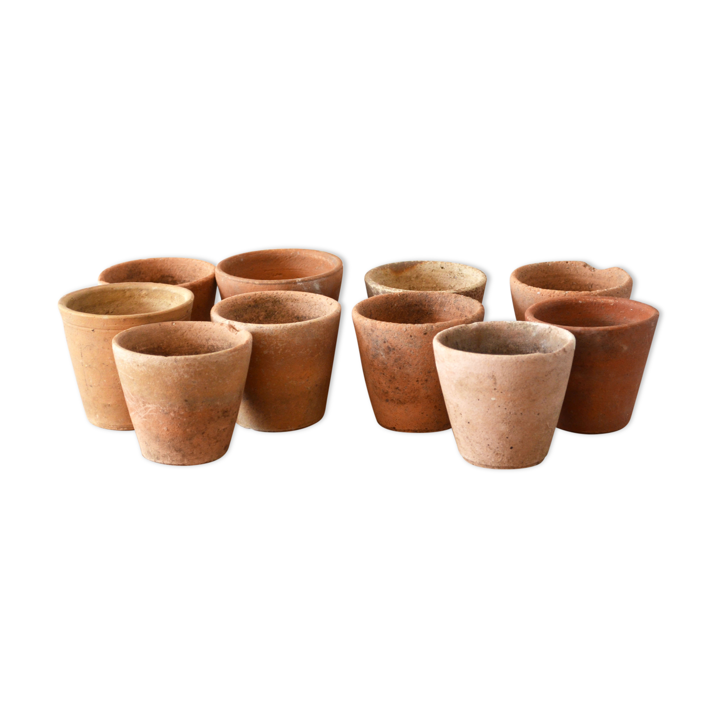 10 old terracotta seedling pots 7/8 cm