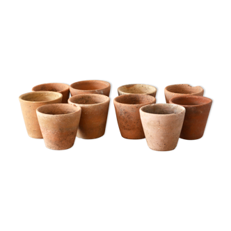 10 old terracotta seedling pots 7/8 cm