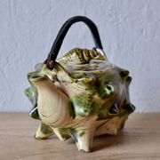 Service à thé vintage en céramique vernissée - forme de conques ou coquillages