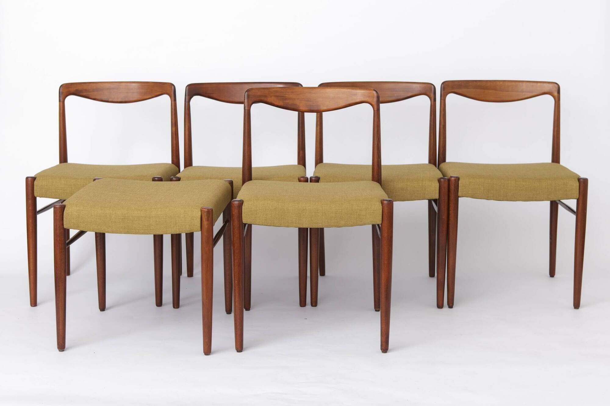 Set 5+1 Vintage Teak Dining Chair Set , 1970s German Lübke Style
