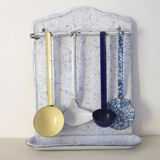 Set of utensils and kitchen utensils made of enamelled sheet metal