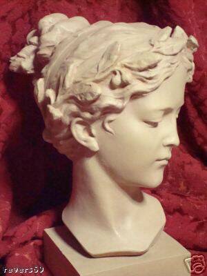 Magnificent art nouveau bust of a young woman by the sculptor, Van Vaerenbergh,