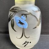 Vase F. T. Legras enamelled and painted signed