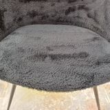 Vintage Black Sheepskin Armchair