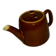1960s vintage chocolate brown glazed ceramic teapot
