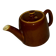 1960s vintage chocolate brown glazed ceramic teapot